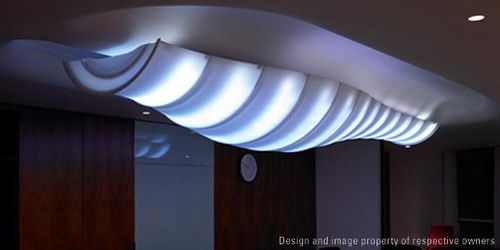Lustre contemporain - TRANSLUMINAIRE - Dupont Building and Construction - en plastique / à incandescence