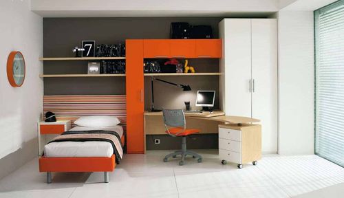 Bureau contemporain - 165 C - Marka Industria Mobili - en bois / avec étagère / piétement en panneaux