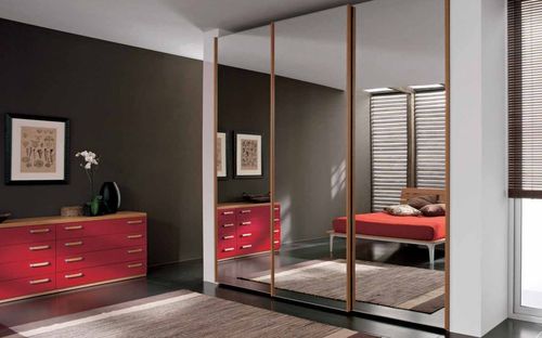 Armoire contemporaine - 109 A - Marka Industria Mobili - en bois / à portes coulissantes / avec miroir