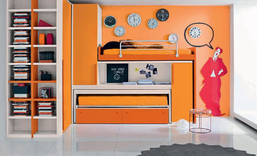 Chambre d'enfant orange - 06 - Marka Industria Mobili - mixte