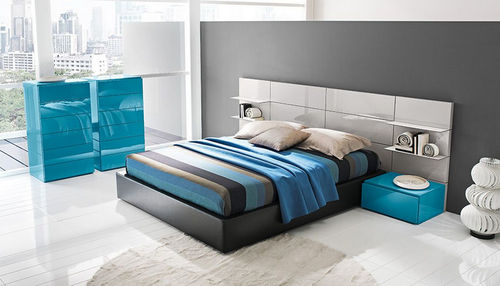 Lit double - 7FK9030 - Mobilstella - contemporain / avec étagère / avec tête de lit