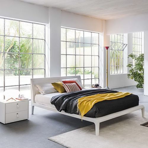 Lit double - PANAMA  - Morassutti Arredamenti - contemporain / en bois laqué / blanc