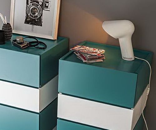 Chiffonnier contemporain - MAVERIK - Morassutti Arredamenti - en bois laqué / blanc / vert