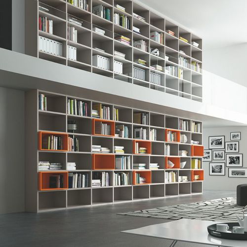Bibliothèque contemporaine - LOGIC SYSTEM 05 - Morassutti Arredamenti - en bois / en bois laqué