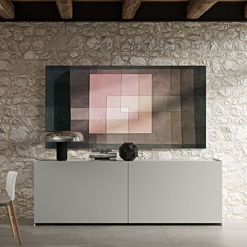 Buffet contemporain - LIVE-16 - Morassutti Arredamenti - en bois laqué / gris