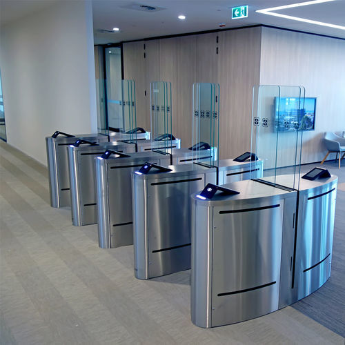 Couloir rapide pour contrôle d'accès automatique - EASYGATE LG - COMINFO - de sécurité / en verre / en acier inoxydable