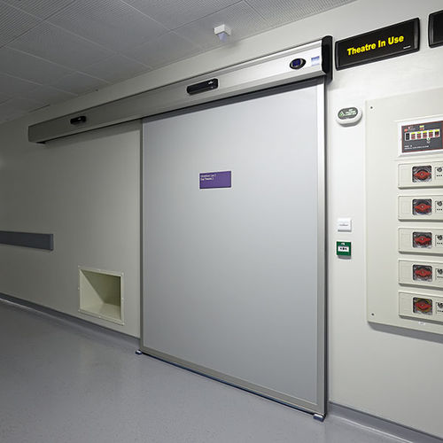 Porte industrielle coulissante - HDS CLEAN ANTI-X - PORTALP - en métal / acoustique / vitrée