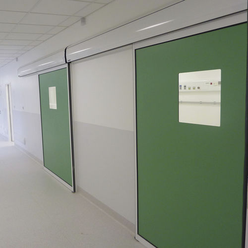 Porte industrielle coulissante - HDS - PORTALP - en métal / semi-vitrée / d'intérieur