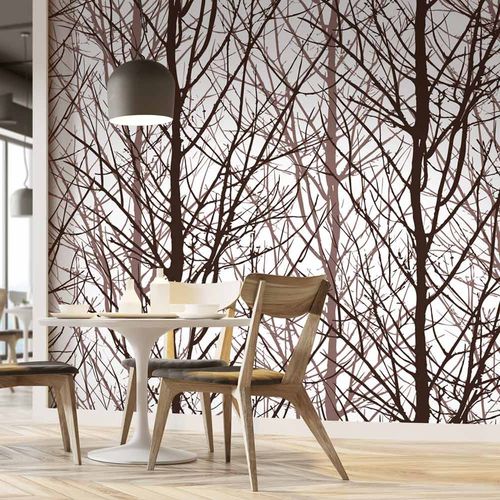 Papier peint contemporain - ARBOR AB0805 - LGD01 décor mural sur mesure - à motif nature / panoramique / aspect tissu