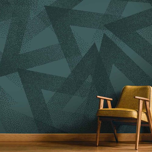 Papier peint contemporain - TRIANG - LGD01 décor mural sur mesure - à motif géométrique / aspect tissu / couleur personnalisable