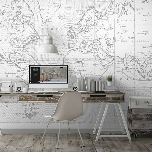 Papier peint design - GEOMAP GM0395 - LGD01 décor mural sur mesure - panoramique / carte / non tissé