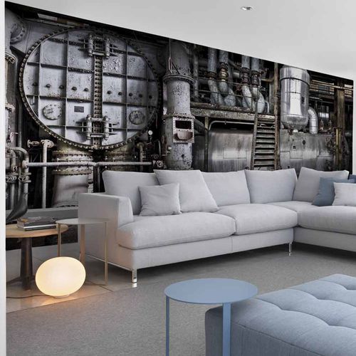 Papier peint contemporain - INDUSTRY YD0957 - LGD01 décor mural sur mesure - panoramique / motif urbain / aspect acier