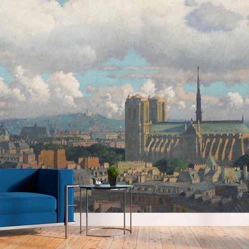Papier peint classique - NOTRE-DAME - LGD01 décor mural sur mesure - motif urbain / aspect tissu / couleur personnalisable