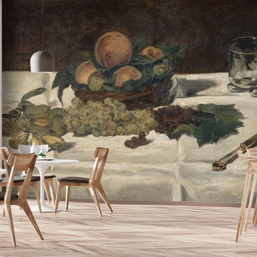Papier peint classique - FRUITS SUR UNE TABLE - LGD01 décor mural sur mesure - à motif / aspect tissu / couleur personnalisable