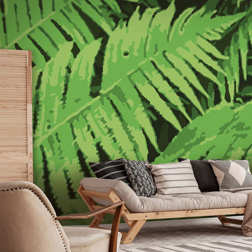 Papier peint contemporain - PALUMA - LGD01 décor mural sur mesure - à motif nature / panoramique / aspect tissu
