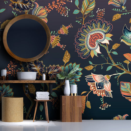 Papier peint contemporain - BATIK BK7023 - LGD01 décor mural sur mesure - à motif nature / à motif floral / panoramique