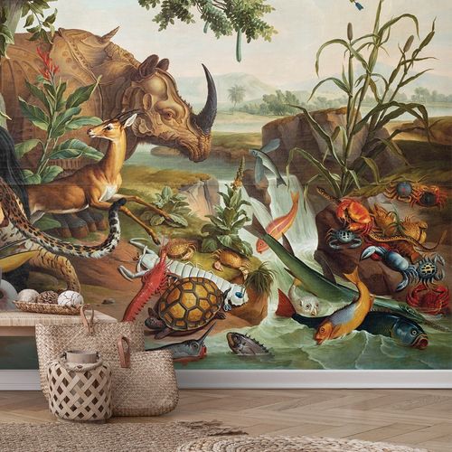 Papier peint classique - LE CHEVAL RAYE - LGD01 décor mural sur mesure - à motif nature / à motif animalier / aspect tissu