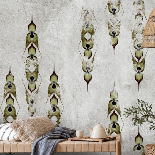 Papier peint contemporain - PLUME DE PAON PA0547 - LGD01 décor mural sur mesure - à motif nature / à fleurs / aspect papier peint