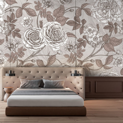 Papier peint classique - LORE LR2874 - LGD01 décor mural sur mesure - à motif floral / non tissé / lavable