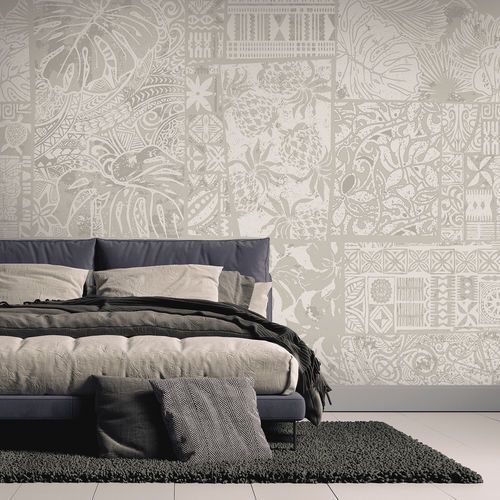 Papier peint contemporain - HONOLULU HN2385 - LGD01 décor mural sur mesure - à motif nature / panoramique / gris