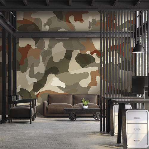 Papier peint contemporain - CAMOUFLA - LGD01 décor mural sur mesure - motif abstrait / multicolore / couleur personnalisable