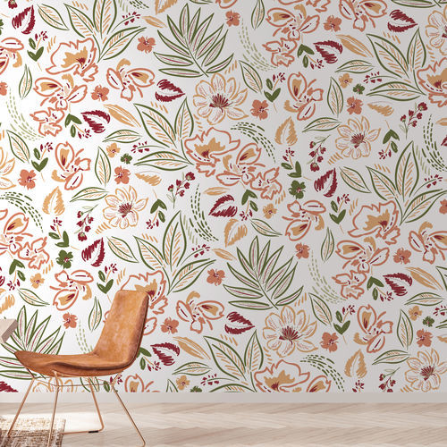 Papier peint design original - GERMINA - LGD01 décor mural sur mesure - à motif nature / à motif floral / panoramique