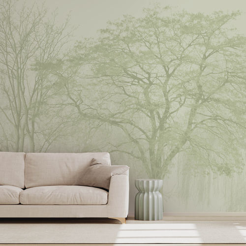 Papier peint contemporain - SILVA - LGD01 décor mural sur mesure - à motif nature / aspect papier peint / vert