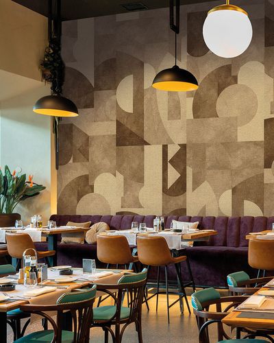 Papier peint contemporain - KOMPO DORÉ - LGD01 décor mural sur mesure - en textile non-tissé / en polyester / panoramique