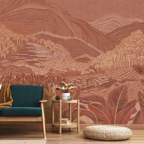 Papier peint contemporain - BANAUE - LGD01 décor mural sur mesure - en textile non-tissé / en polyester / à motif nature