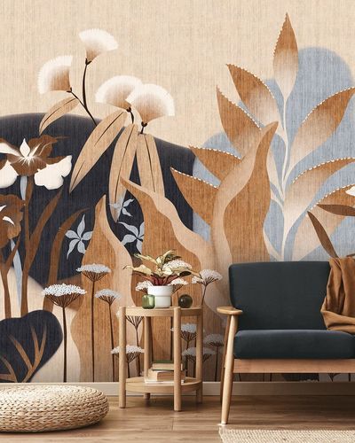 Papier peint contemporain - OREA - LGD01 décor mural sur mesure - à motif floral / à motif nature / multicolore
