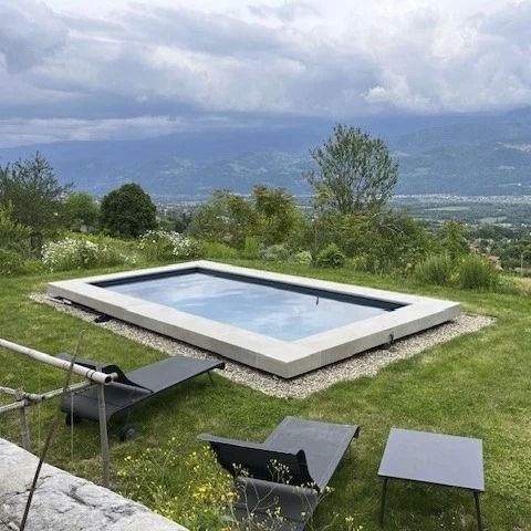Margelle de piscine en béton - U MANOIR – LIBRA - ROUVIERE - en pierre naturelle / d'angle