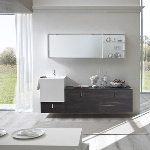 Meuble vasque double - FUNKY - BMT Bagni - suspendu / en bois / contemporain