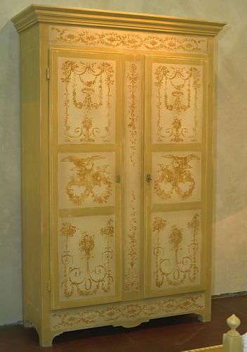Armoire classique - BOCAGE toile de Jouy - PROVENCE & FILS - en bois / à portes battantes