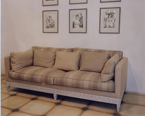 Canapé classique - DEAUVILLE  - PROVENCE & FILS - en tissu / marron / 3 places