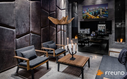 Revêtement mural pour intérieur - Freund GmbH - en cuir / texturé / lisse