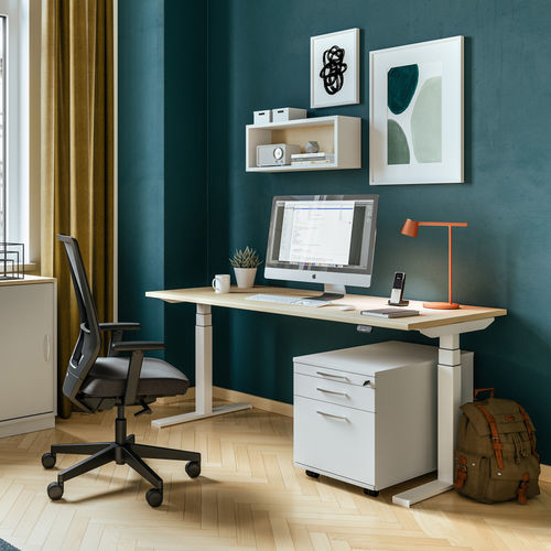 Bureau sur pied - TENSOS - ASSMANN BÜROMÖBEL GMBH & CO. KG - pour 2 personnes / contemporain / en chêne