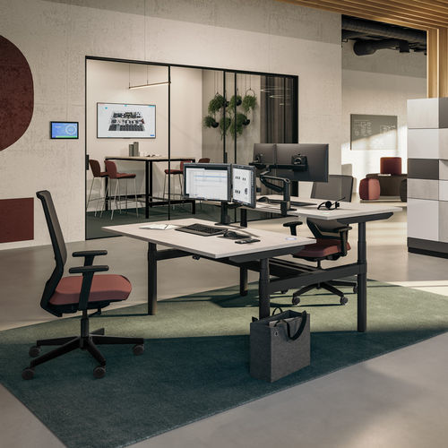 Bureau bench - TENSOS COMPACT - ASSMANN BÜROMÖBEL GMBH & CO. KG - sur pied / pour 2 personnes / individuel