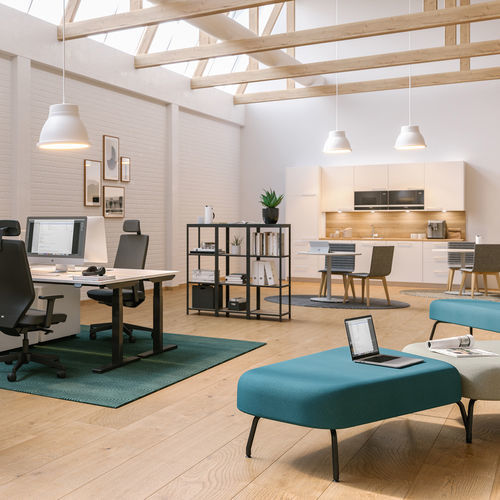 Banc contemporain - MARANO - ASSMANN BÜROMÖBEL GMBH & CO. KG - en métal / en simili cuir / en bois