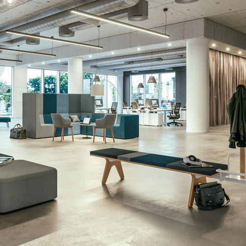 Banc contemporain - MODICA - ASSMANN BÜROMÖBEL GMBH & CO. KG - en simili cuir / en tissu / avec dossier