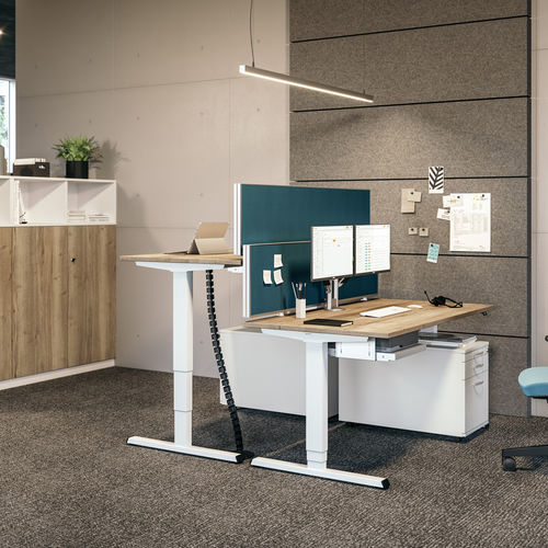 Séparateur de bureau auto-portant - VITECO - ASSMANN BÜROMÖBEL GMBH & CO. KG - en tissu / en aluminium / acoustique