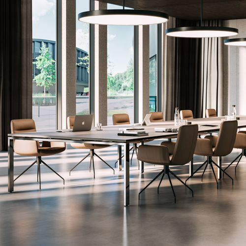 Table de réunion design minimaliste - SOLOS - ASSMANN BÜROMÖBEL GMBH & CO. KG - en bois / avec piètement en aluminium / rectangulaire