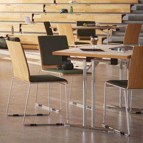 Table contemporaine - CONSENTO - ASSMANN BÜROMÖBEL GMBH & CO. KG - en bois massif / en HPL / avec piètement en métal