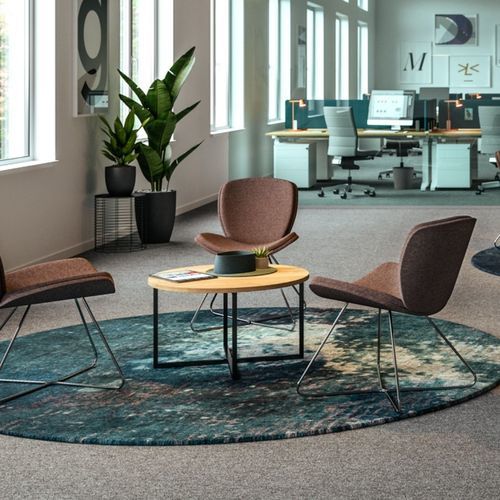 Table basse contemporaine - PESARO - ASSMANN BÜROMÖBEL GMBH & CO. KG - en bois / avec piètement en métal / ronde