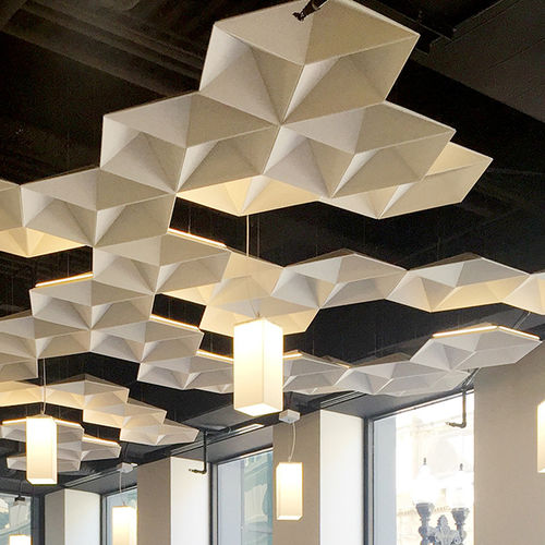 Panneau acoustique pour plafond - ECHOSTAR - Kirei USA - en PET / hexagonal / professionnel