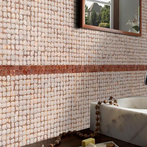 Mosaïque en noix de coco - JAVA: YOGYA - Kirei USA - texturée / mate / lisse