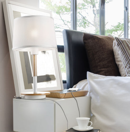 Abat-jour contemporain - NÓRDICA II  - Mantra - en tissu / en bois