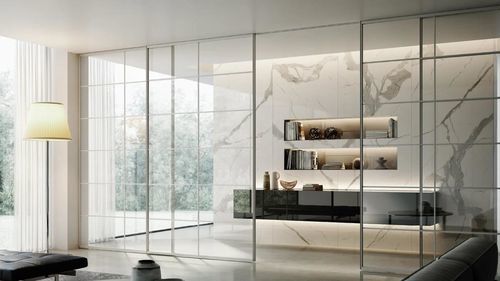 Cloison vitrée - PLANA SYSTEM PLANA - Bertolotto Porte - suspendue / coulissante / en aluminium