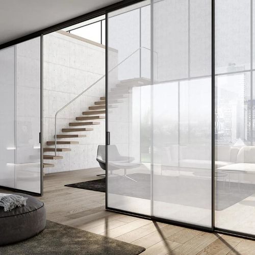 Système coulissant en aluminium - PLANA UNIK - Bertolotto Porte - en verre / pour porte / pour porte en verre