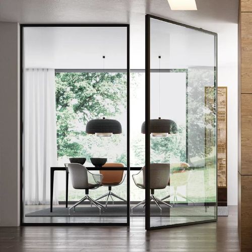 Porte d'intérieur - VELA CRYSTAL - Bertolotto Porte - en aluminium / en verre trempé / en verre