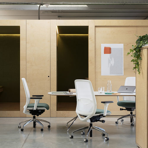 Chaise de bureau contemporaine - PADDLE - Aresline - en tissu / en plastique / avec piètement en aluminium
